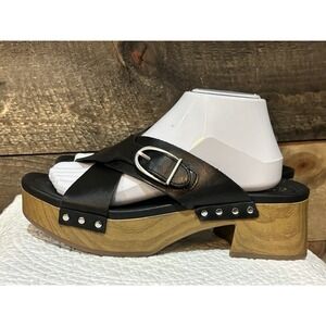 Clarks Women's Sivanne Walk‎ Sandal Size 10 Black Leather